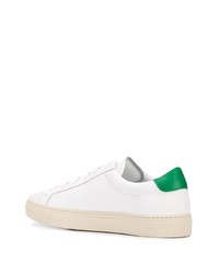 weiße und grüne Leder niedrige Sneakers von Scarosso