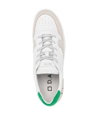 weiße und grüne Leder niedrige Sneakers von D.A.T.E