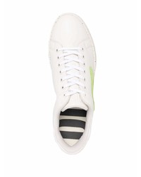 weiße und grüne Leder niedrige Sneakers von Diesel