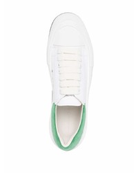 weiße und grüne Leder niedrige Sneakers von Alexander McQueen