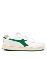 weiße und grüne Leder niedrige Sneakers von Diadora
