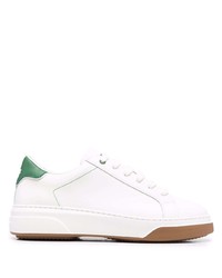 weiße und grüne Leder niedrige Sneakers von DSQUARED2