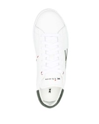 weiße und grüne Leder niedrige Sneakers von Kiton