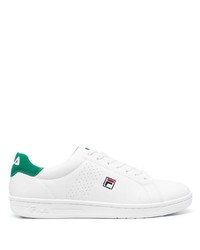 weiße und grüne Leder niedrige Sneakers von Fila