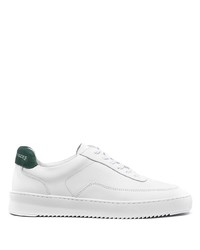 weiße und grüne Leder niedrige Sneakers von Filling Pieces