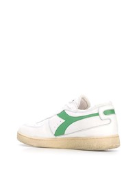 weiße und grüne Leder niedrige Sneakers von Diadora