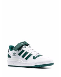 weiße und grüne Leder niedrige Sneakers von adidas