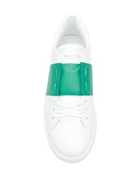 weiße und grüne Leder niedrige Sneakers von Valentino
