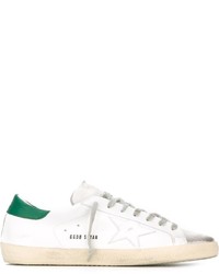 weiße und grüne Leder niedrige Sneakers von Golden Goose Deluxe Brand