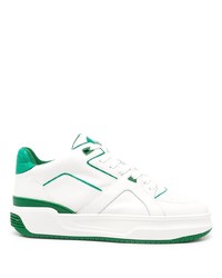 weiße und grüne Leder niedrige Sneakers von Just Don