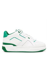 weiße und grüne Leder niedrige Sneakers von Just Don