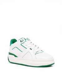 weiße und grüne Leder niedrige Sneakers von Just Don