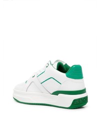 weiße und grüne Leder niedrige Sneakers von Just Don