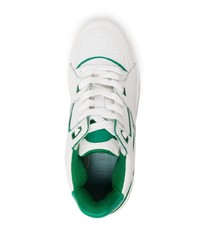 weiße und grüne Leder niedrige Sneakers von Just Don