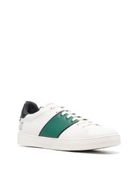 weiße und grüne Leder niedrige Sneakers von Emporio Armani