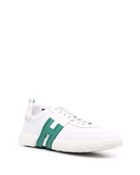 weiße und grüne Leder niedrige Sneakers von Hogan