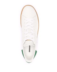 weiße und grüne Leder niedrige Sneakers von DSQUARED2