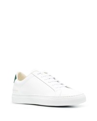 weiße und grüne Leder niedrige Sneakers von Common Projects