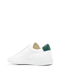 weiße und grüne Leder niedrige Sneakers von Common Projects