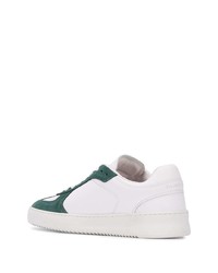 weiße und grüne Leder niedrige Sneakers von Filling Pieces