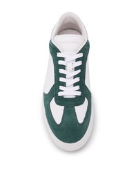 weiße und grüne Leder niedrige Sneakers von Filling Pieces