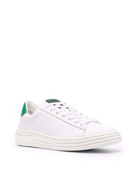 weiße und grüne Leder niedrige Sneakers von MSGM