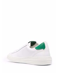 weiße und grüne Leder niedrige Sneakers von MSGM