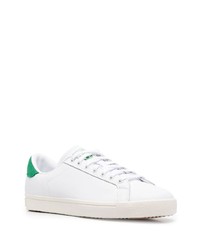 weiße und grüne Leder niedrige Sneakers von adidas