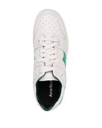 weiße und grüne Leder niedrige Sneakers von Acne Studios