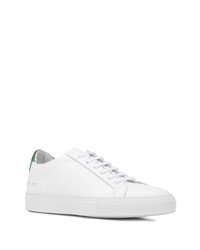 weiße und grüne Leder niedrige Sneakers von Common Projects