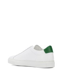 weiße und grüne Leder niedrige Sneakers von Common Projects