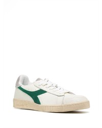 weiße und grüne Leder niedrige Sneakers von Diadora