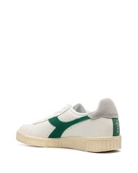 weiße und grüne Leder niedrige Sneakers von Diadora