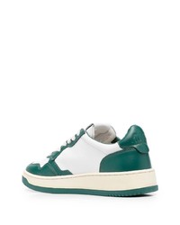 weiße und grüne Leder niedrige Sneakers von AUTRY