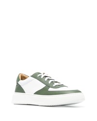 weiße und grüne Leder niedrige Sneakers von Unseen Footwear