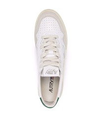 weiße und grüne Leder niedrige Sneakers von AUTRY