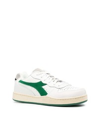 weiße und grüne Leder niedrige Sneakers von Diadora