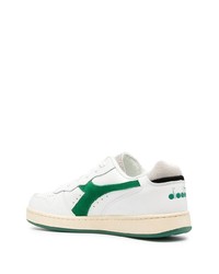 weiße und grüne Leder niedrige Sneakers von Diadora