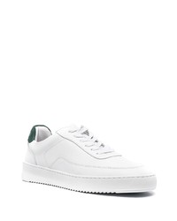 weiße und grüne Leder niedrige Sneakers von Filling Pieces