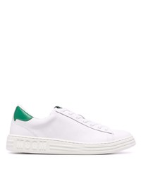 weiße und grüne Leder niedrige Sneakers von MSGM