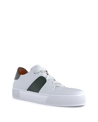 weiße und grüne Leder niedrige Sneakers von Ermenegildo Zegna XXX