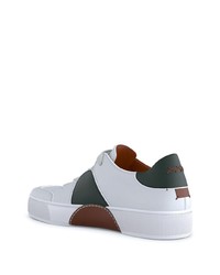 weiße und grüne Leder niedrige Sneakers von Ermenegildo Zegna XXX