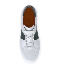 weiße und grüne Leder niedrige Sneakers von Ermenegildo Zegna XXX