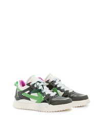 weiße und grüne Leder niedrige Sneakers von Off-White