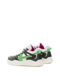 weiße und grüne Leder niedrige Sneakers von Off-White