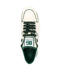 weiße und grüne Leder niedrige Sneakers von Dolce & Gabbana