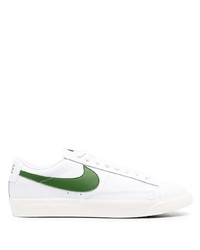 weiße und grüne Leder niedrige Sneakers von Nike