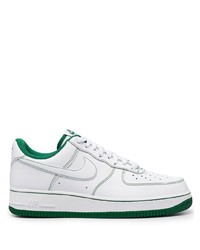 weiße und grüne Leder niedrige Sneakers von Nike