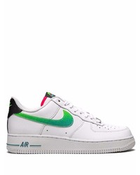 weiße und grüne Leder niedrige Sneakers von Nike
