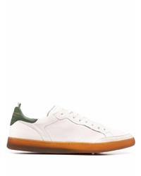 weiße und grüne Leder niedrige Sneakers von Officine Creative